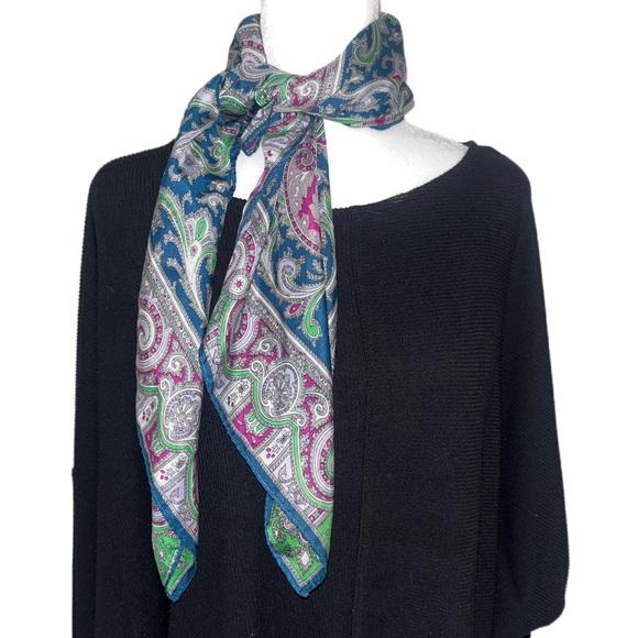 Vintage Silky Floral Scarf - Picture 2 of 8